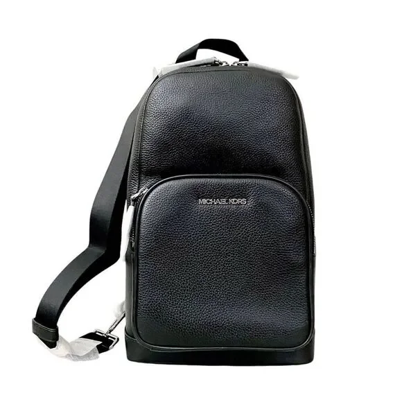 MICHAEL KORS Sling Backpack MK signature Bag ? Black Michael Kors Jet Set Large Signature PVC Chain Backpack Flap  main image 4